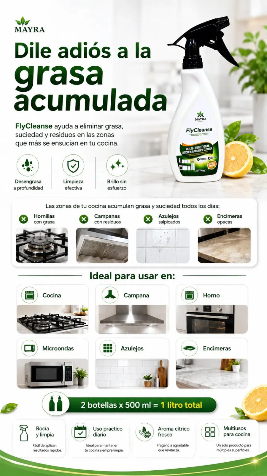 FLYCLEANSE LIMPIADOR ANTIGRASA ENZIMATICO