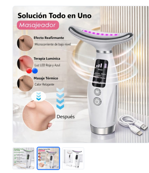 Reafirmante de luz led para cuello y rostro