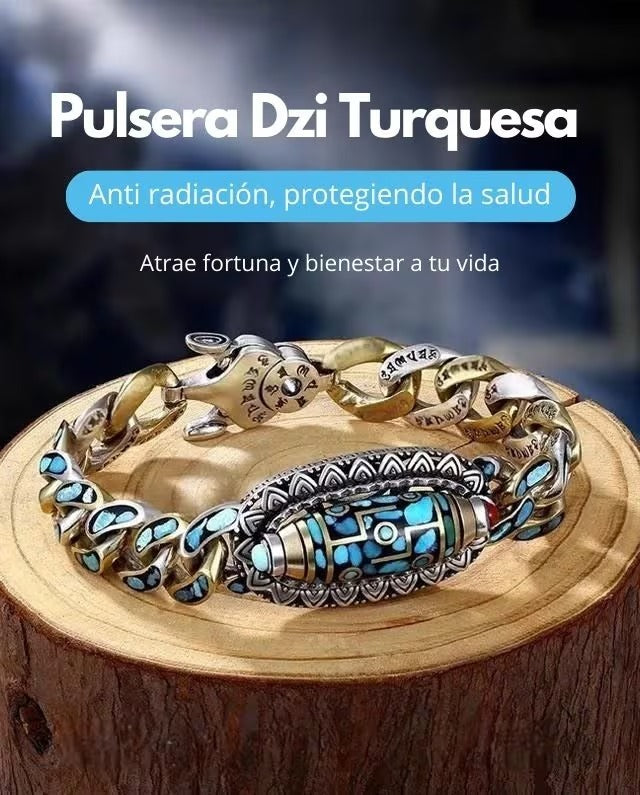 Pulsera Tibetana DZI 9 Ojos – Protección, Suerte y Energía